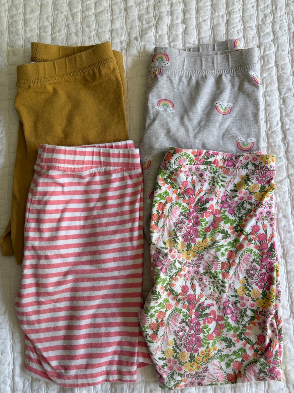 Set of 4 cotton girls tumble shorts